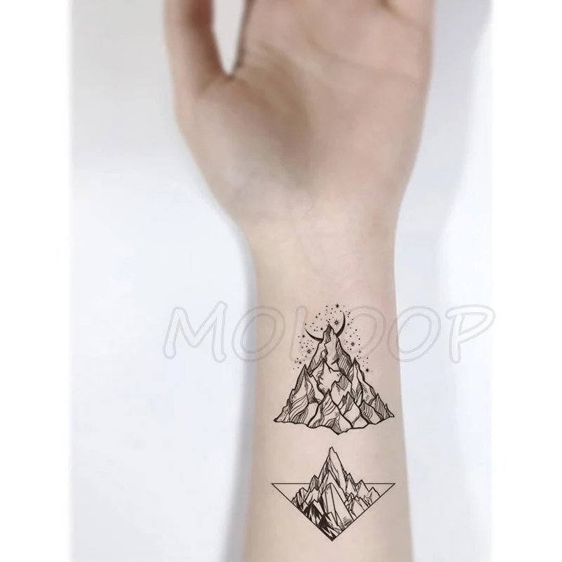 Tattoo Sticker Pine Tree Christmas Plant Black Hand Body Art Water Transfer Temporary Fake Tatto Flash Tatoo for Kid Girl Men