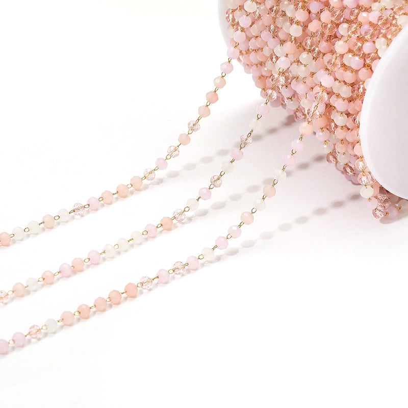 3mm Stainless Steel Amethyst Bead Chain Handmade Chain Tassel Decorative Chain DIY Necklace Bracelet Jewelry Accessories