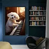 Bichon Frise Playing Piano-11CT Counted Cross Stitch 40*60cm/15.75*23.62in(Big Size)