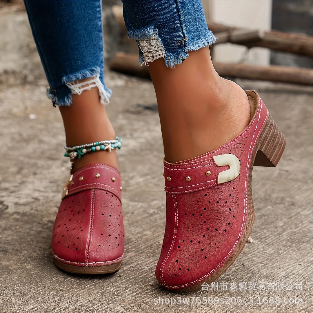 Breakj Breakj New 2025 Baotou Slope And Women's Cool Drag Large-Size High-Heeled Sandals Women's Tide