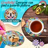 (US Local)6pcs Dog DIY Diamond Painting Coasters Kits with Holder Craft Kit