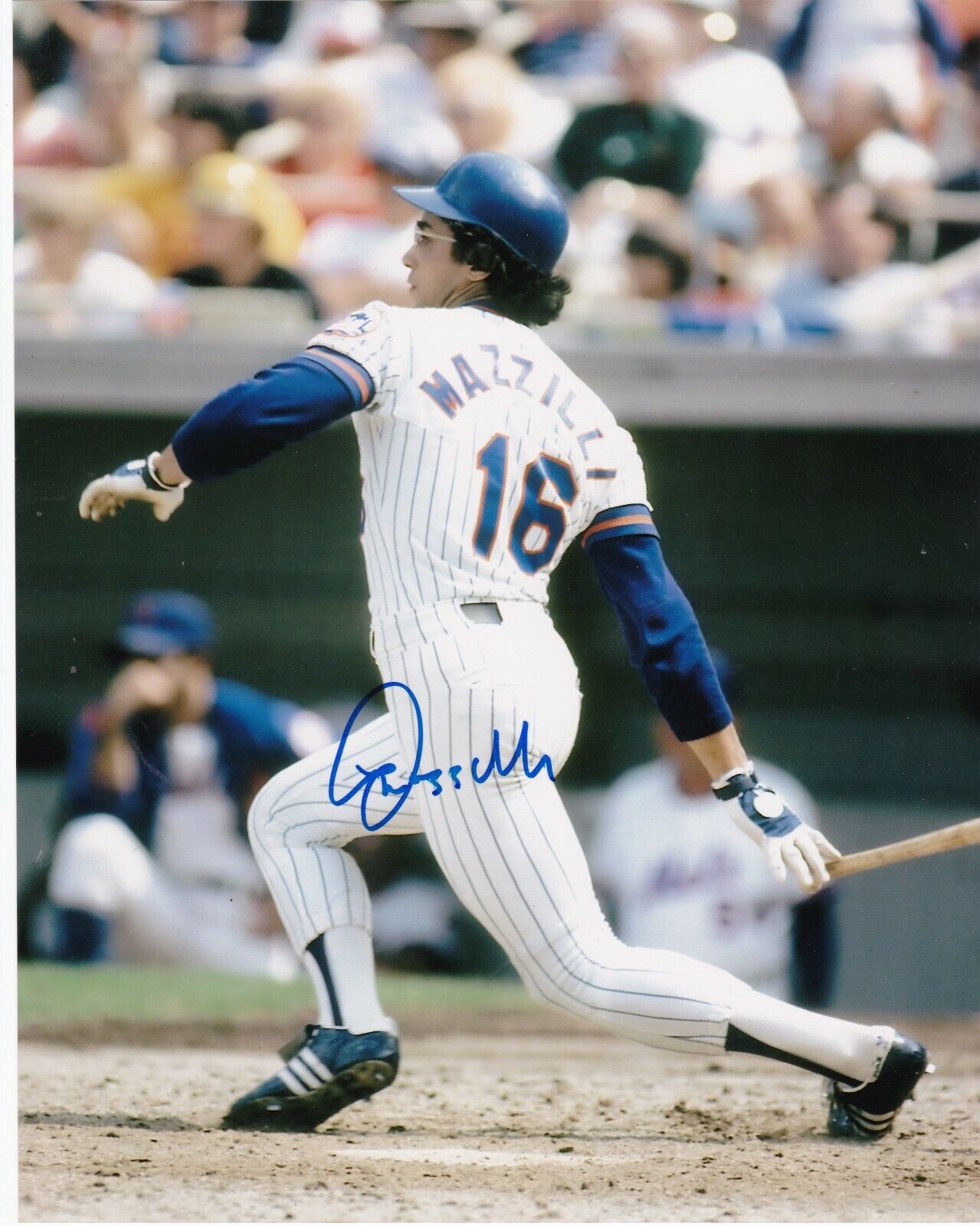 LEE MAZZILLI NEW YORK METS ACTION SIGNED 8x10