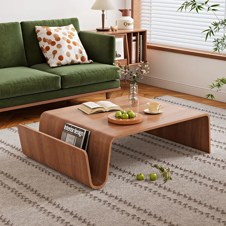 Scando Coffee Table Wave Scandi Style,Walnut