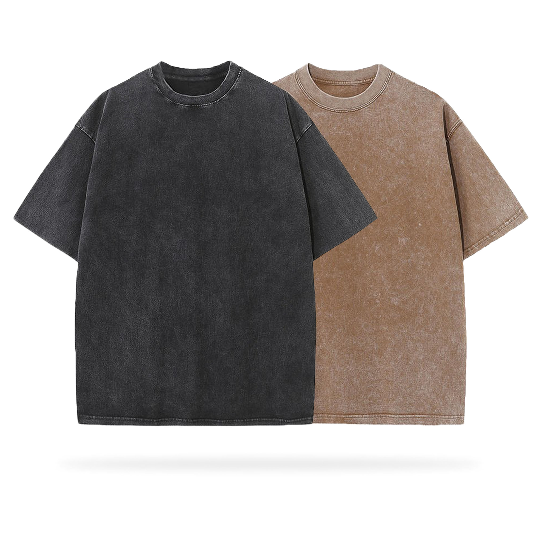 Sopula Essentials Men's Washed Blank Tees 2-Pack (Black, Khaki) - SOPULA