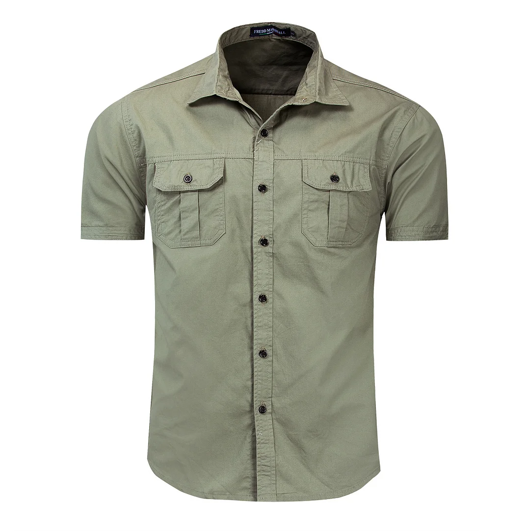 Men's Cotton Shirt Military Style Outdoor Shirt