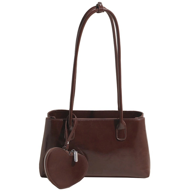 Women's Large PU Solid Color Elegant Vintage Style Streetwear Square Magnetic Buckle Handbag3