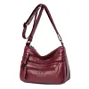 Fashion Multi-layer Women's Backpack Trendy Lightweight Simple Soft Leather Messenger Bag