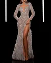 Fashion Hollow Slit Sequin Feather Dress - 01​
