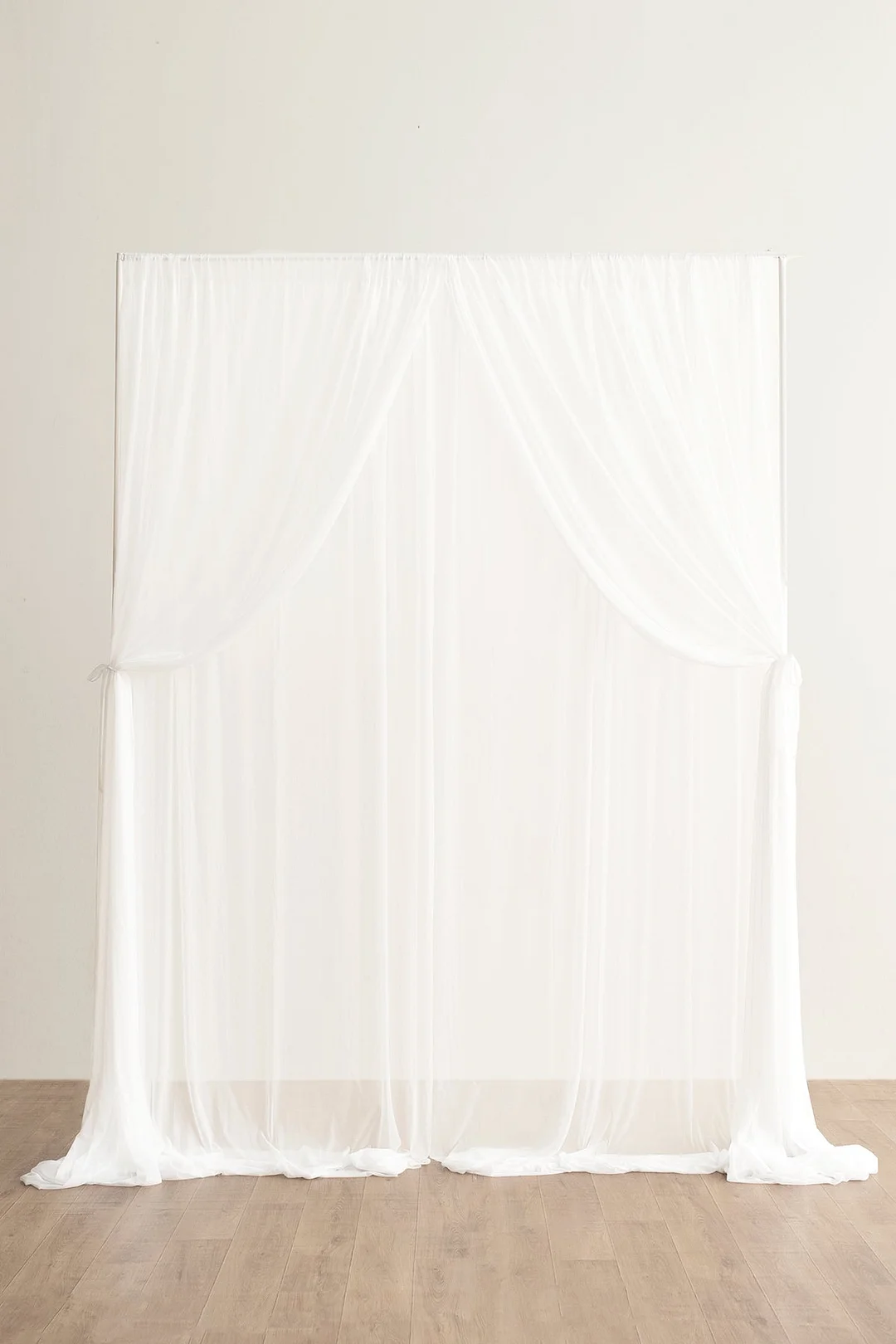 2-Layer Wedding Backdrop Curtains 59" x 10ft (Set of 2) - 8 Colors