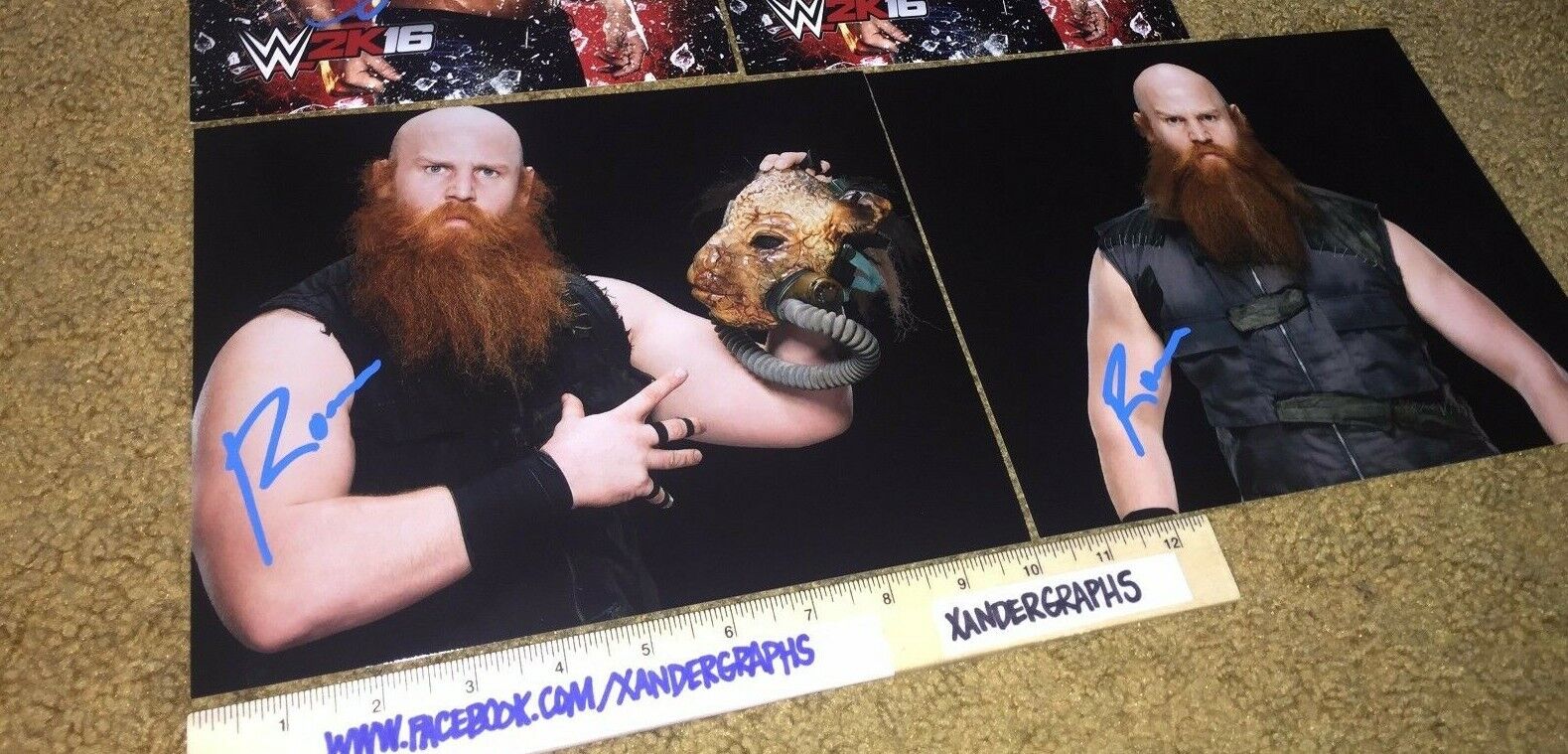 Lot of (2) ERICK ROWAN SIGNED WWE 8X10 Photo Poster paintingGRAPH WRESTLING-EXACT PROOF