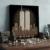 (30x30cm)DIY Twin Towers Pearl Painting Kit With Inner Frame Home Decor