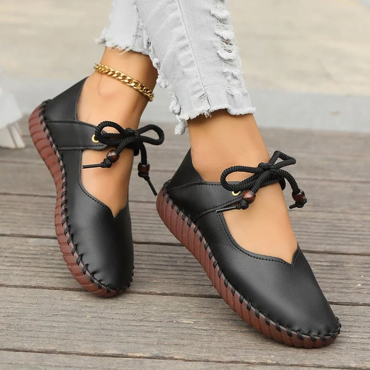 Lace-Up Dressy Flats Shoes with Flexible Sole Radinnoo.com