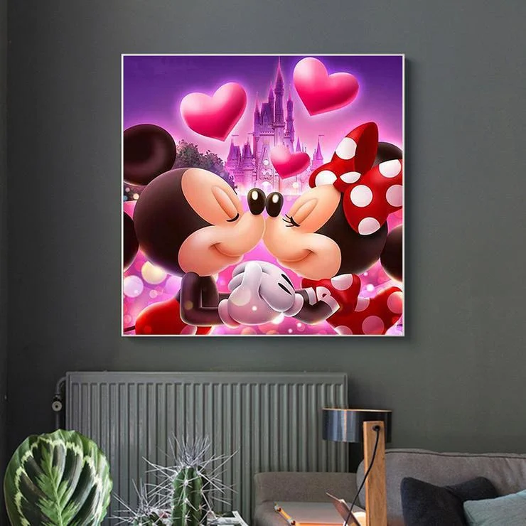 Diamond Painting - Full Round Drill - Cartoon Loving Mouse(30*30cm)