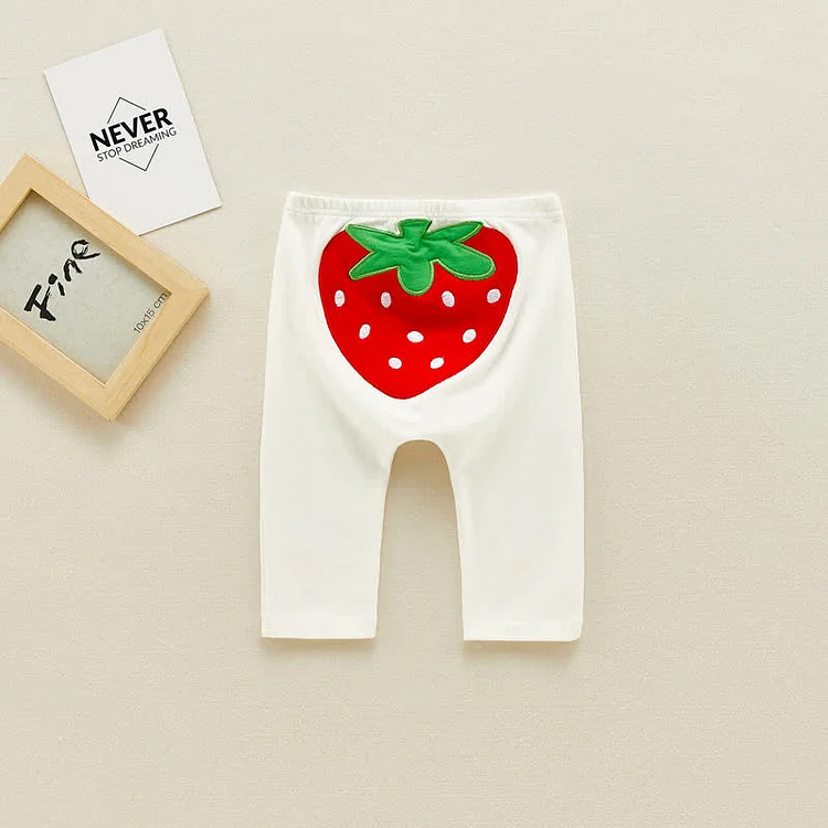 Baby Embroidered Strawberry Casual Pants