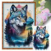 The Wolf And Forest-11CT Stamped Cross Stitch 40*60cm/15.75*23.62in  tapestrymarket