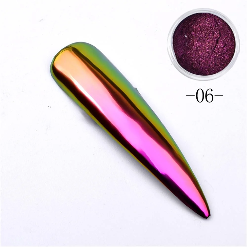New Nail Mirror Powder Chrome Pigment Nail Art Glitter Design Optical Chameleon DIY Dust Flakes Decorations Brush Manicure-Nail Inspo