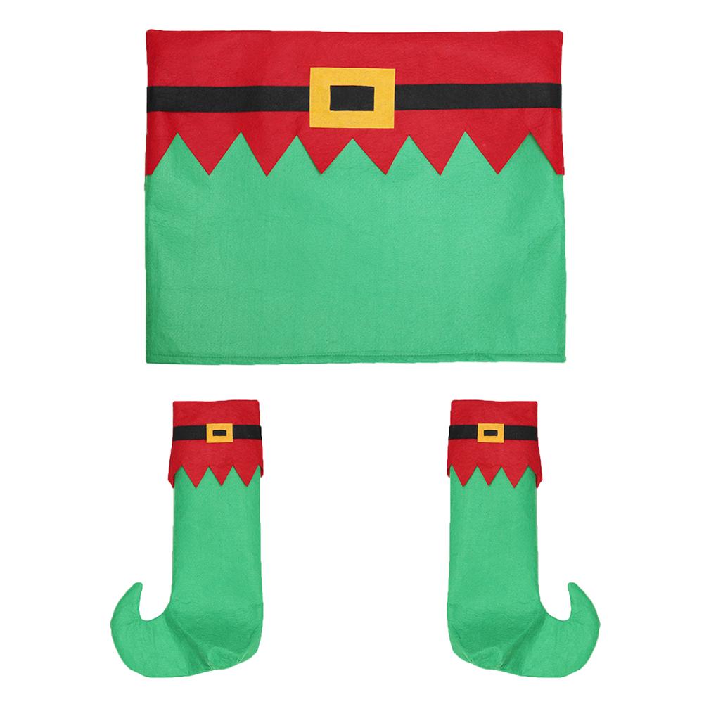 

Christmas Elf Chair Back Cover Dinner Table Chairs Foot Covers Xmas Decor, Chair foot bag, 501 Original