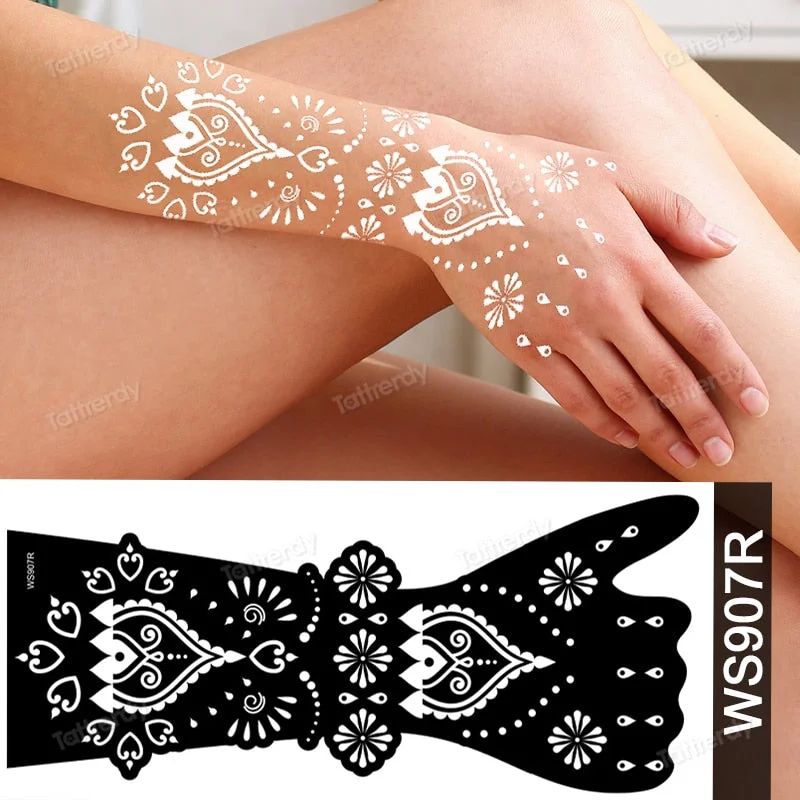 1 Sheet Flower Lace Henna Stencil Body Art Temporary Tattoo Sticker Airbrush Print Stencil Stamp Plates Template Mandala Wedding