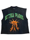 Vintage distressed custom printed sleeveless T-shirt