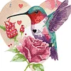 Diamond Painting Acrylic Single-Side Cute Bird Hanging Pendant for Home Wall Decor