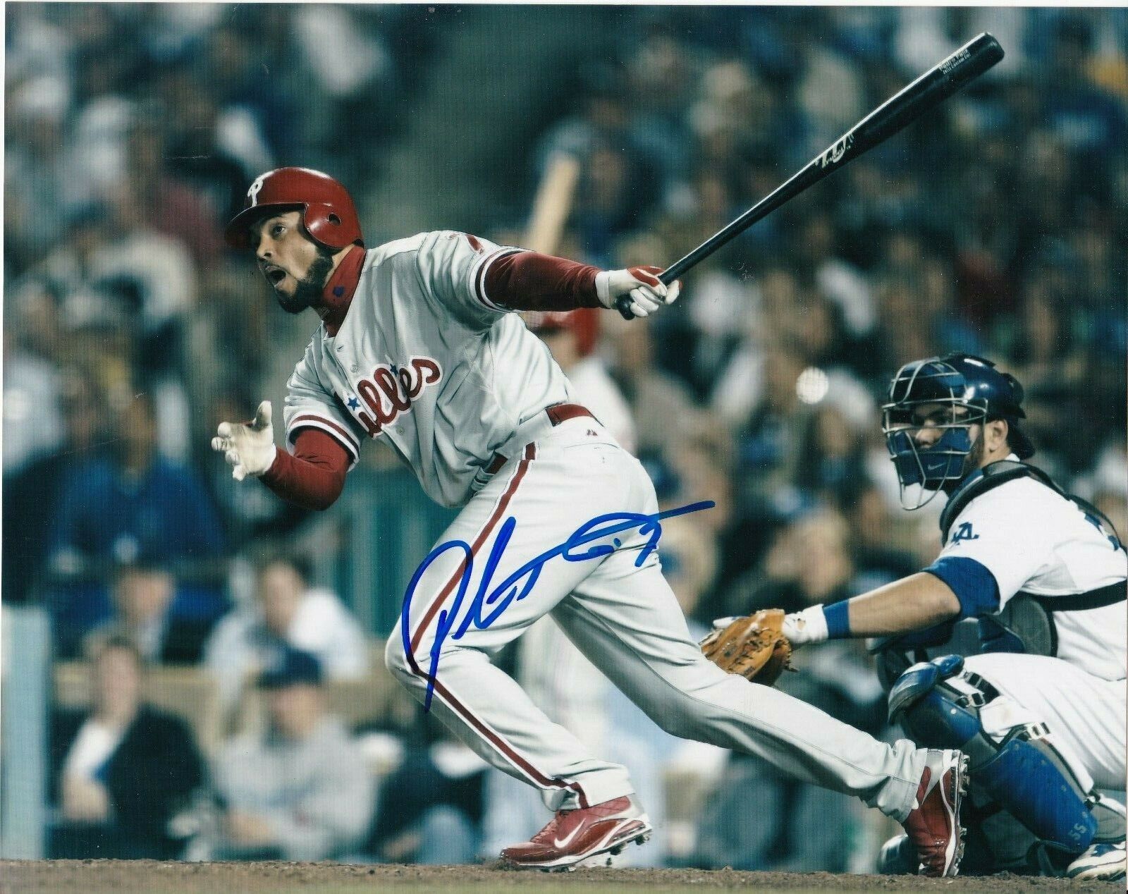 PEDRO FELIZ PHILADELPHIA PHILLIES ACTION SIGNED 8x10