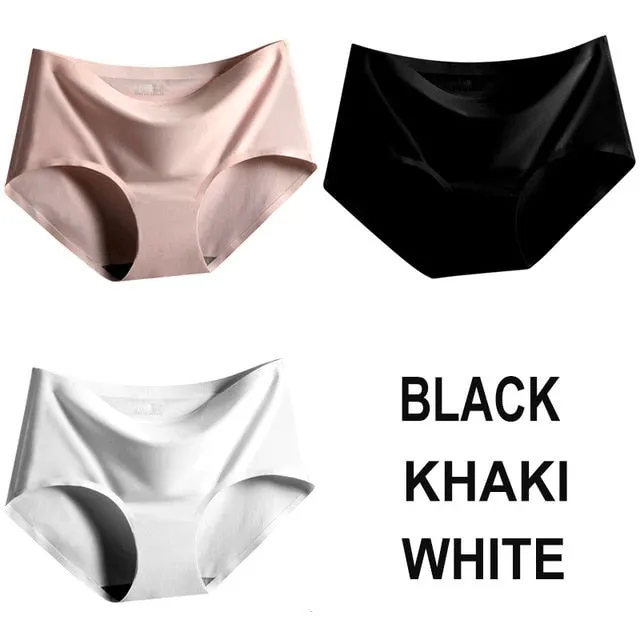 3PCS/Set Seamless Panties Women Underwear Sexy Panties Female Lingerie Underpants Briefs Invisible Pantys Solid Color Intimates