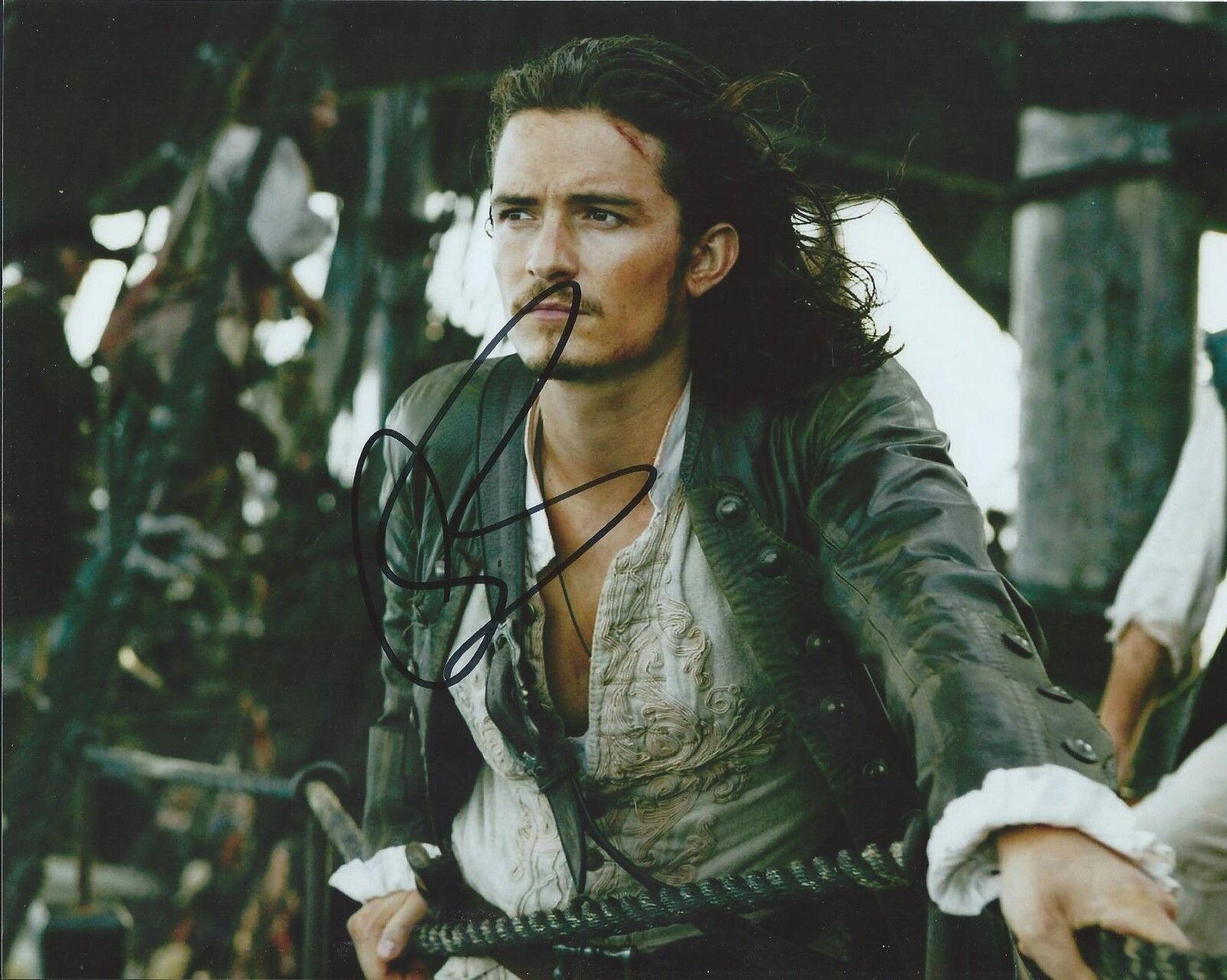 Orlando Bloom Will Turner Pirates Of The Caribbean Signed 8x10 Photo Poster painting Proof COA