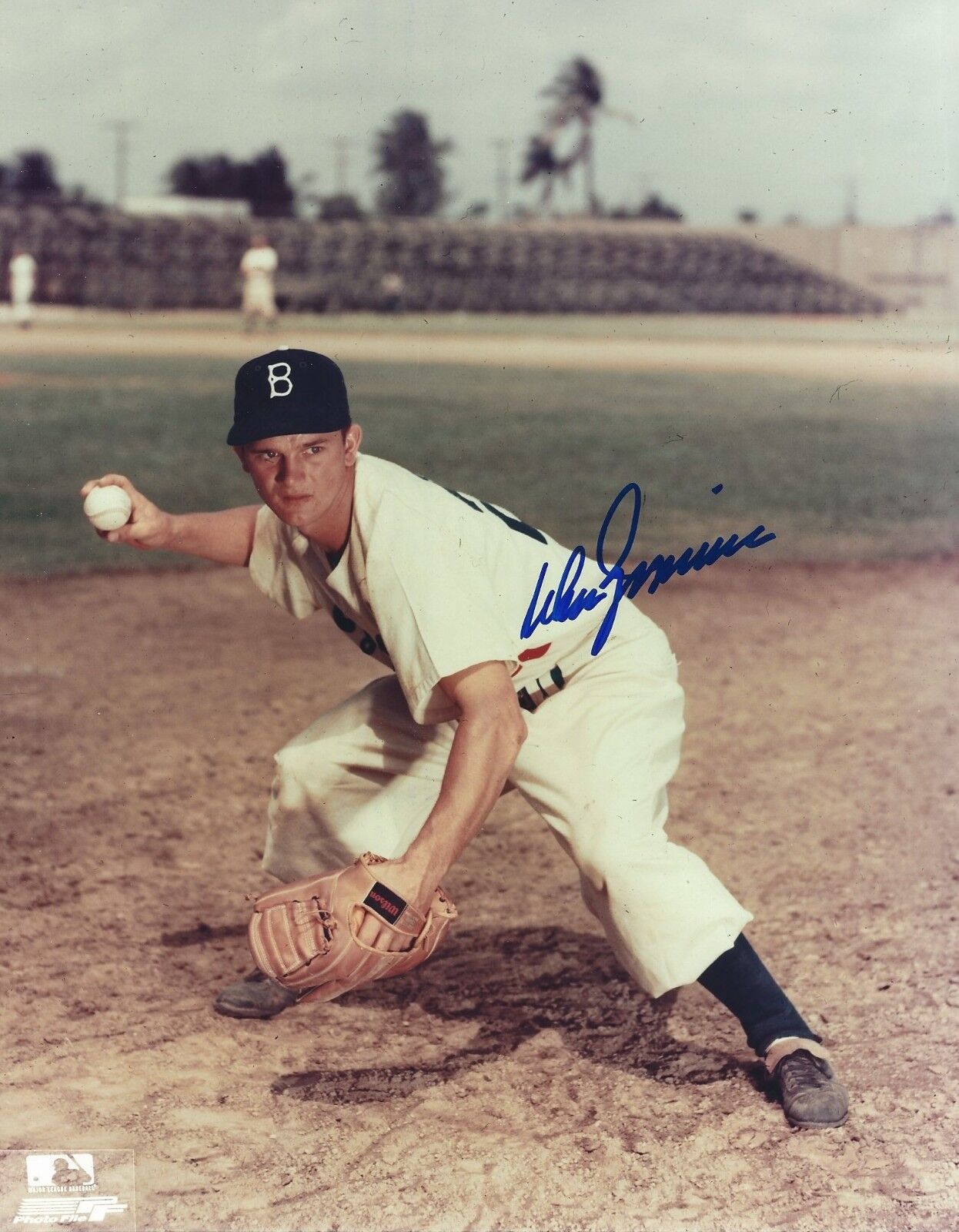 Signed 8x10 DON ZIMMER Brooklyn Dodgers Autographed Photo Poster painting - COA