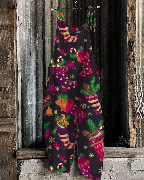 Christmas Print Jumpsuit