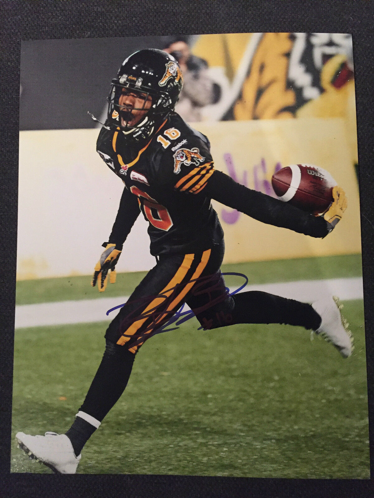 Hamilton Tiger Cats Brandon Banks CFL Autographed Signed 11x14 Photo Poster painting COA