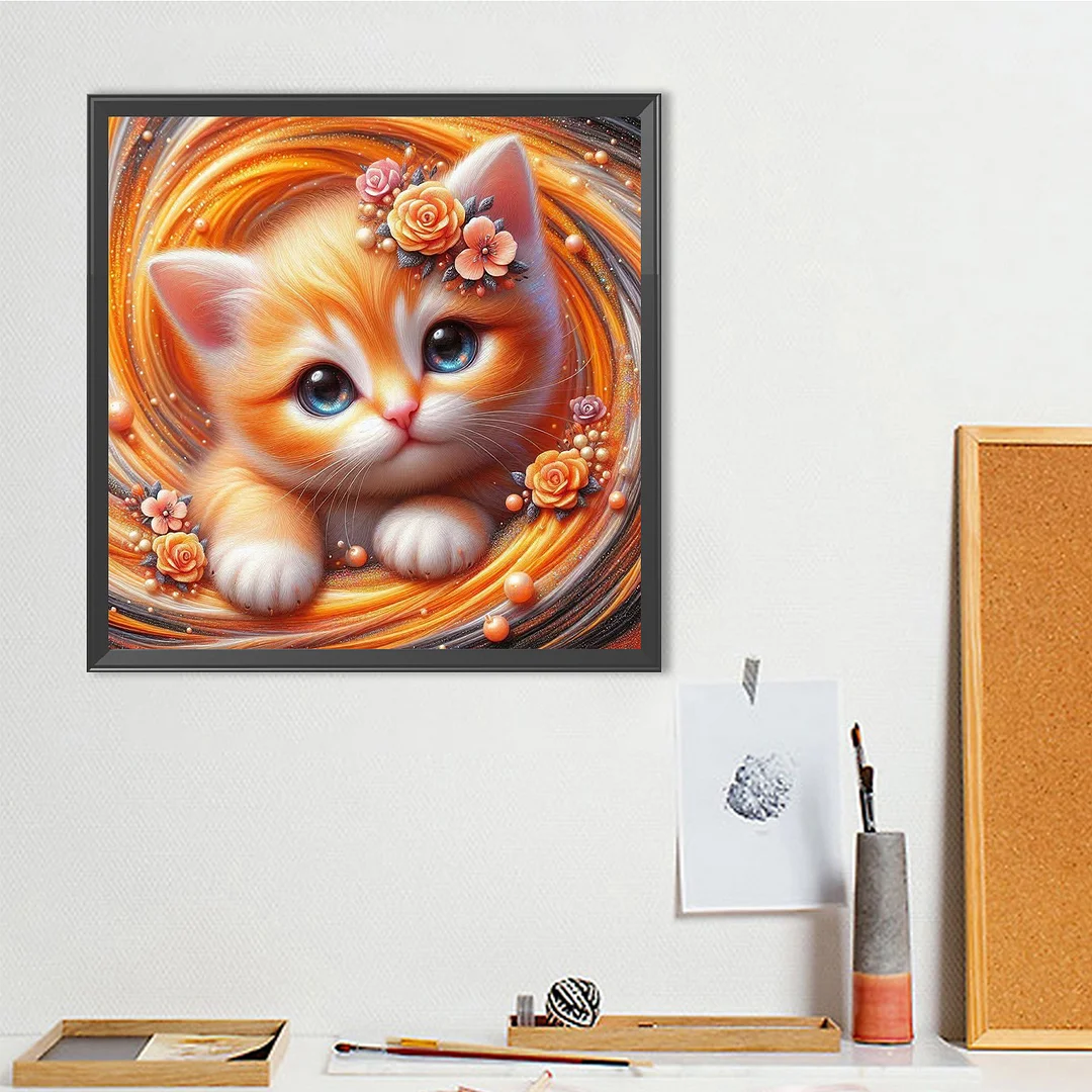 Diamond Painting - Full Round Drill - Cat(Canvas|Canvas|40*40cm)