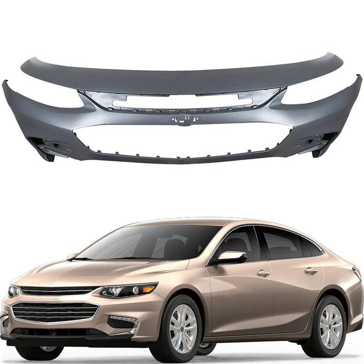 Silscvtt Primered Front Bumper Cover Replacement for Malibu 2016 2017 2018 W/o Parking Assist Sensor Holes 16-18 GM1000999 84042376