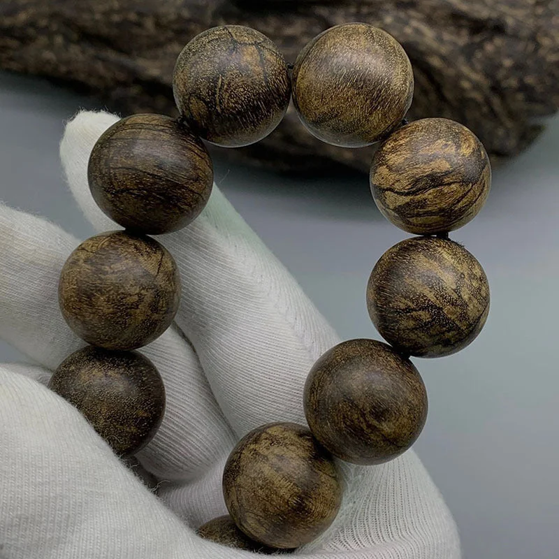 Natural Fragrant Agarwood Tibetan Buddhism Prayer Beads Bracelet