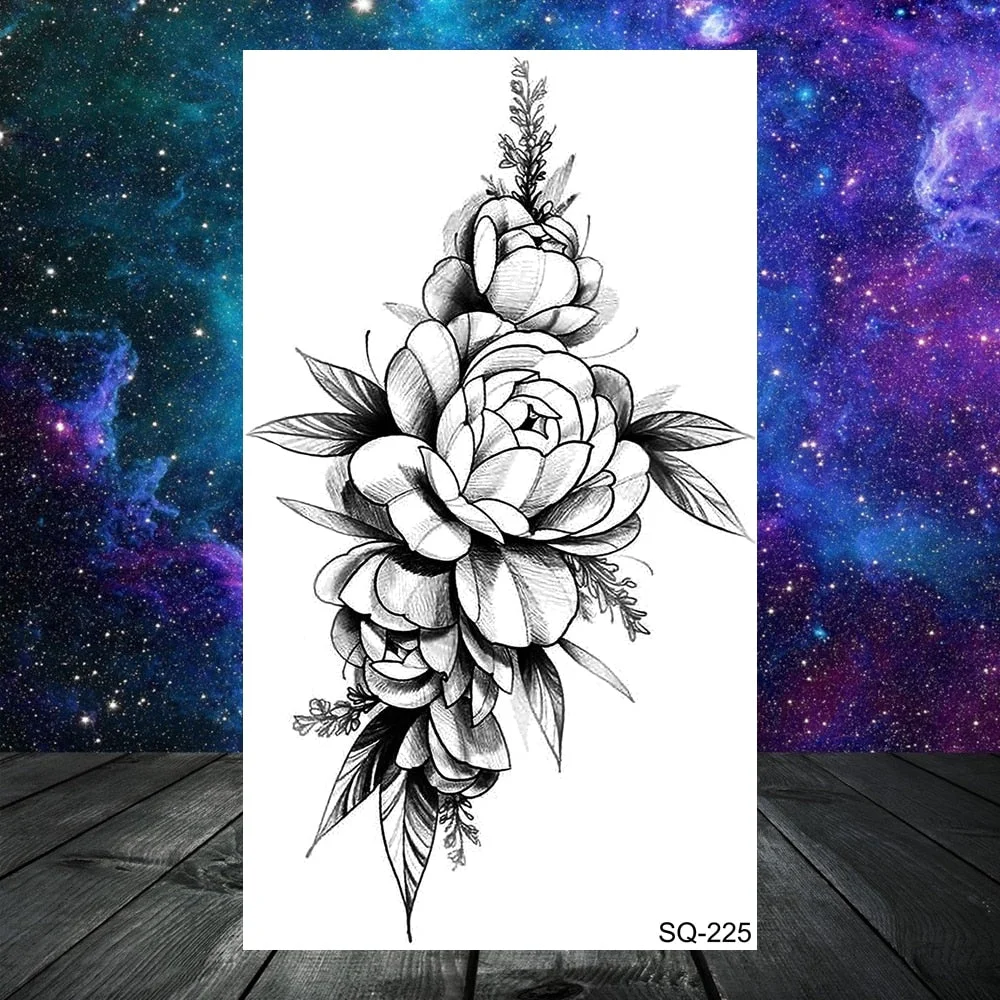 3D Geometry Mountain Sea Temporary Tattoos For Women Adult Men Kids Girl Sun Forest Eyes Fake Tattoo Neck Arm Hands Small Tatoos