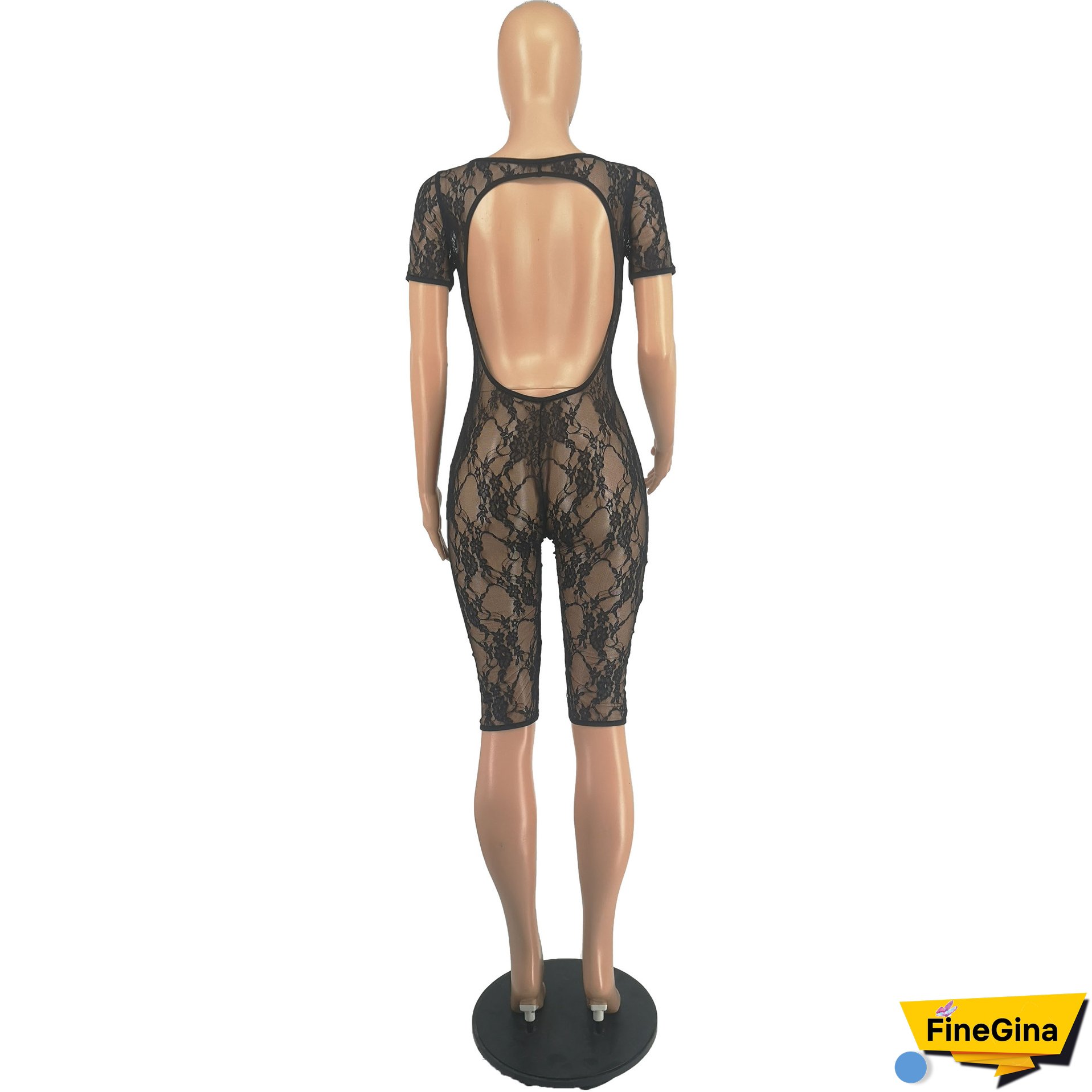 Summer Women Sexy Mesh Jumpsuit