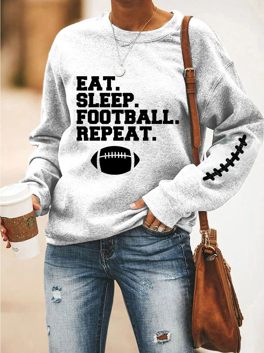 Eat Sleep Football Repeat Sweatshirt