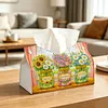 DIY Diamond Art Tissue Box Holder Best Grandma Ever PULeather Diamond Art Desktop Organizer Resin Rhinestone Storage Organizers Gem Art Home Office Decor Craft Gift for Women