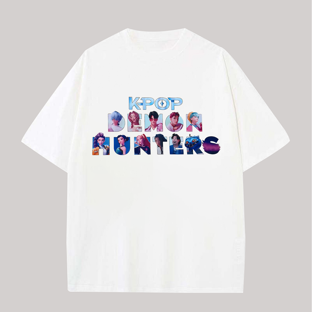 KPop Demon Hunters Printed Oversized Unisex T-shirt
