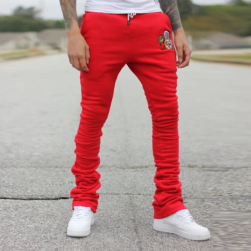 Personalized street print stacked flared pants