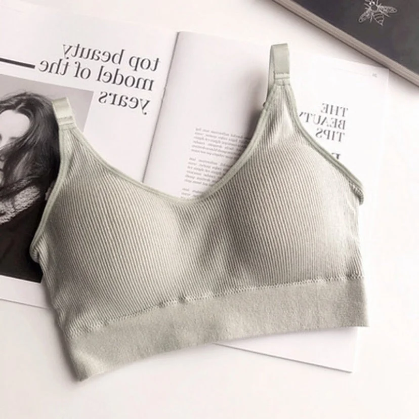 Women Tank Crop Top Seamless Underwear Crop Top Female U Back Short Tops Women Sexy Lingerie Sleeveless Padded Camisole