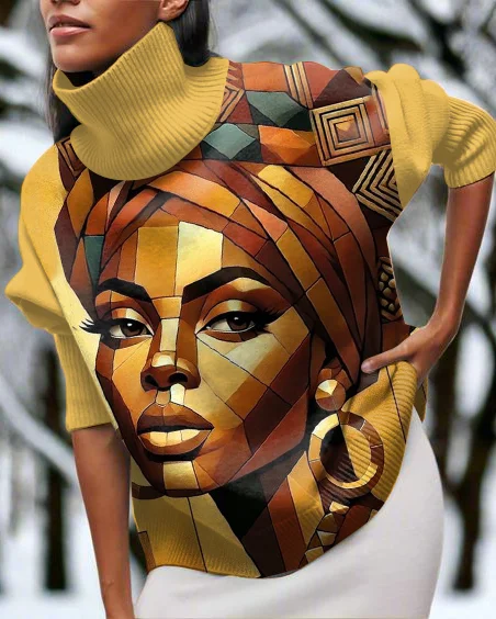 Beautiful African Woman Long Sleeve Top