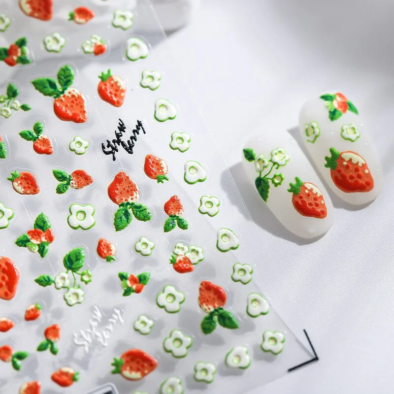 Churchf Nail Art Stickers Adhesive Sliders Pink Blue Heart DIY Line Nail Transfer Decals Foils Wraps Decorations Z0635-Nail Inspo