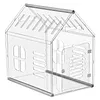 [US Local Warehouse] Acrylic Dog House Lockable Ventilated Modern Dogs Crate Clear Dog Playpen for Small and Medium Dogs Pets 24.02x15.75x23.62inch