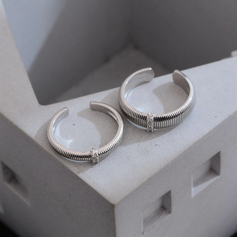 Elegant Hip-Hop Streetwear Geometric Copper Women’s Open Rings