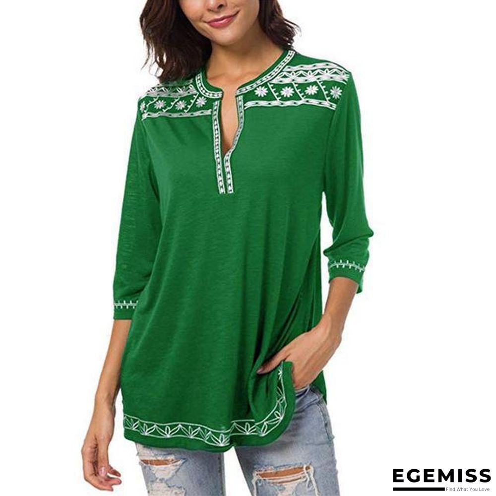 Elegant Women Vintage V-Neck Blouse Tops Tee T-Shirts Plus Size 5XL | EGEMISS