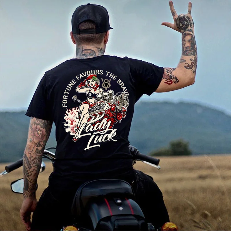 FORTUNE FAVOURS THE BRAVE Sexy Lady Print Men's T-shirt