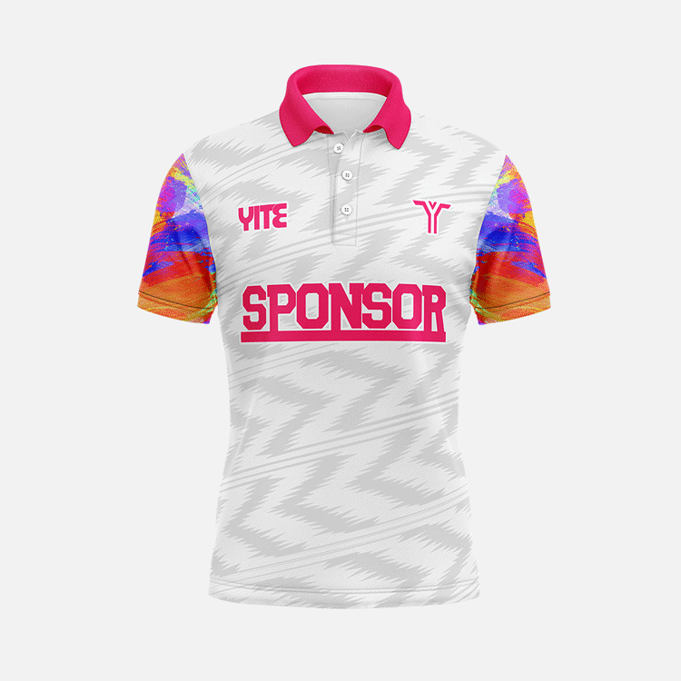 YITE | LP24-019-Pink And White Polo Shirts Uniform