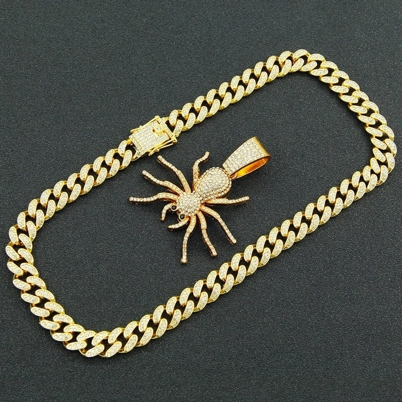 Hip-Hop Exaggerated Spider Alloy Inlay Rhinestones Halloween Men'S Pendant Necklace Necklace Pendant