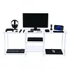 [US Local Warehouse] 55 Inch Acrylic TV Stand for TVs Up To 60 Inch TV Media Console Table with Open Storage Shelves Entertainment Center for Living Room Bedroom Gaming Room