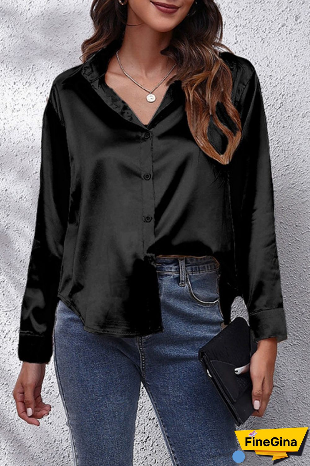 Green Casual Solid Basic Shirt Collar Tops